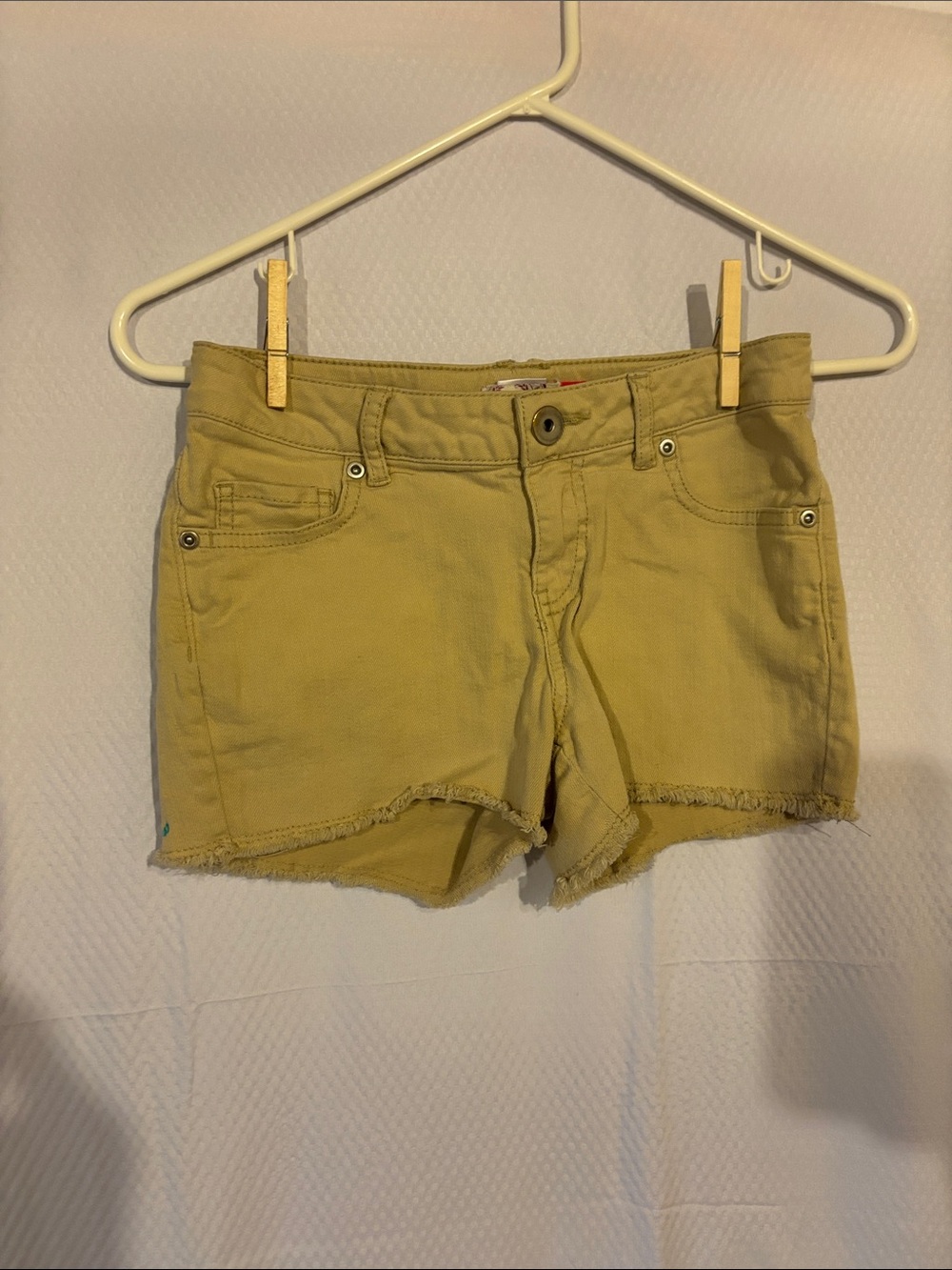 Girls Khaki Denim Shorts